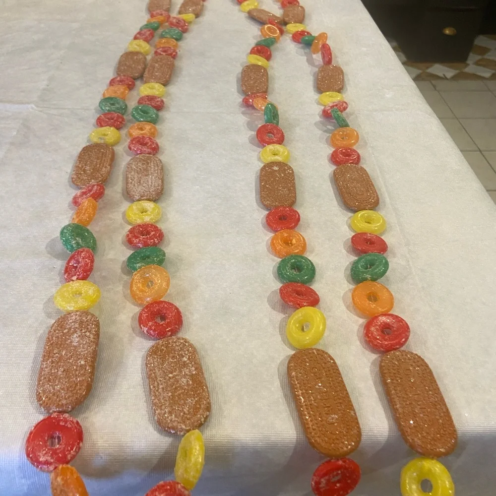 Colorful Christmas garland sugar coated candy